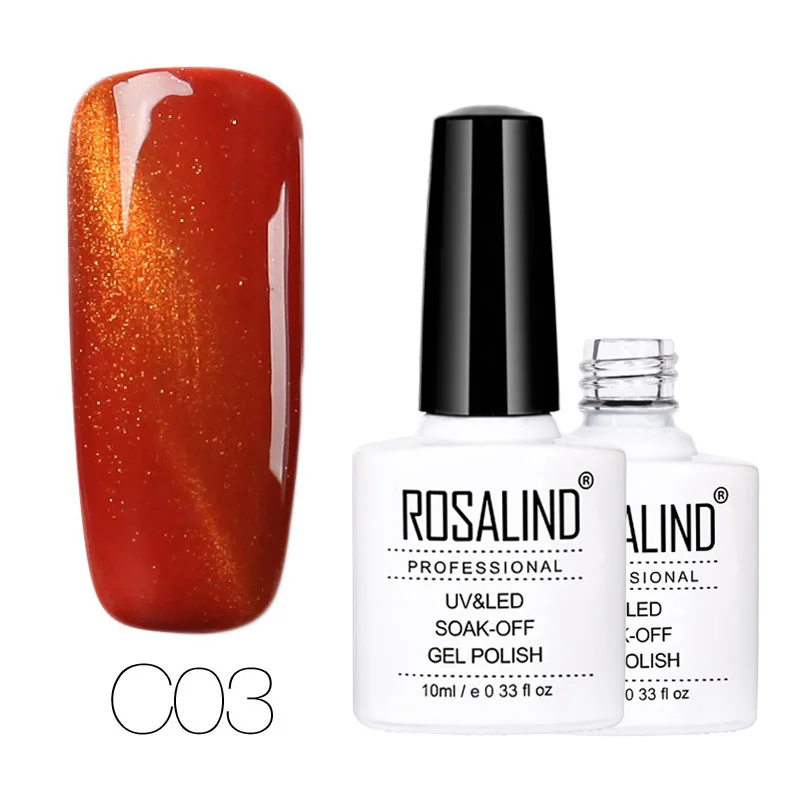 C03 ROSALIND гель 1S 3D кошачий глаз Гель-лак для ногтей магнитный эффект цветной гель для ногтей впитывающий лак УФ-гель для ногтей - Цвет: C03