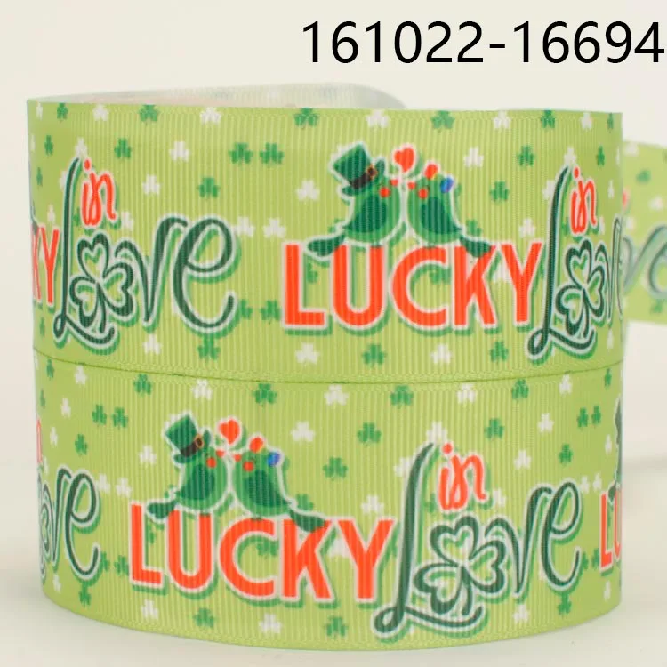 

NEW sales 1/2"38mm 50 yards Lucky in love birds ribbons printed grosgrain Valentine's Day ribbon free shipping