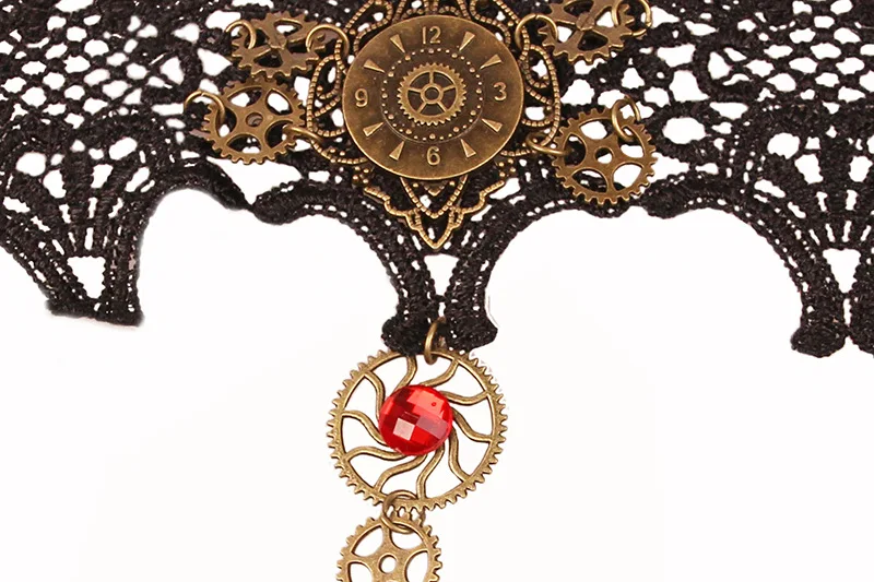 Retro Steam Engine Gear Bracelet Lace Skull Female Creativity Halloween Ring Hand Jewelry | Украшения и аксессуары