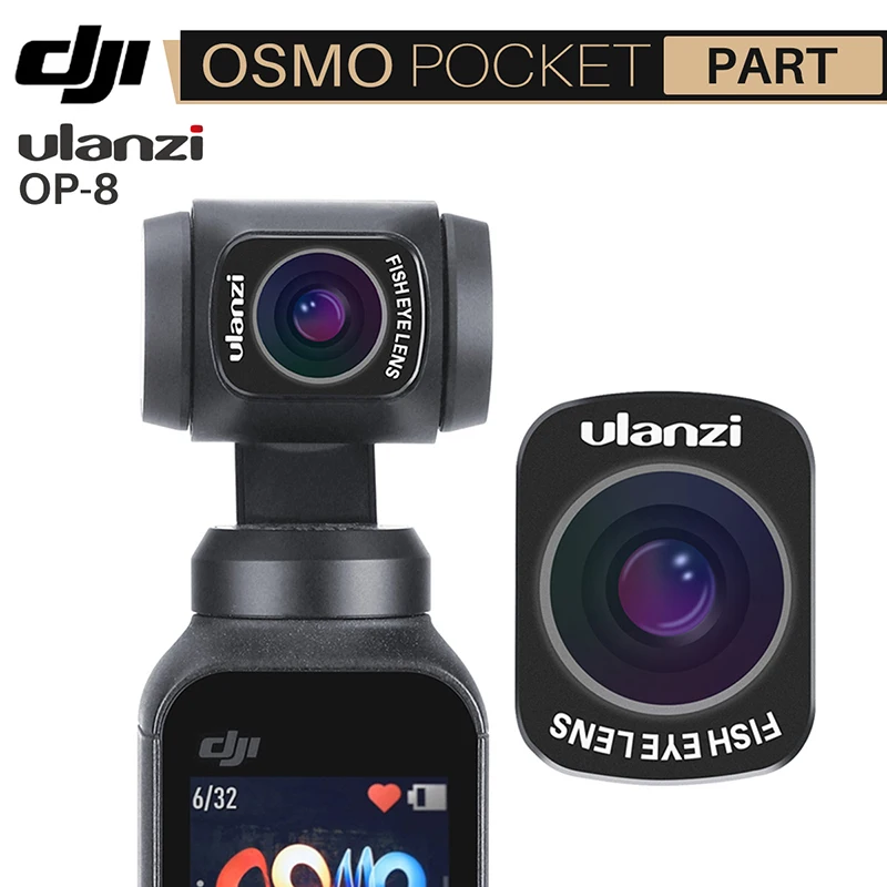 Ulanzi линза рыбий глаз для Dji Osmo Pocket Gimbal аксессуары магнитная глаз|Аксессуары