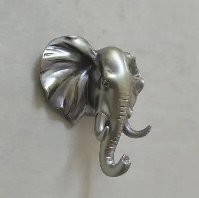 Antique Elephant 3D крючок олень носорог слон жираф Лошадь Животное декоративный крючок креативная Смола Модель ванная комната настенный крючок для пальто настенный крючок - Цвет: Antique Elephant