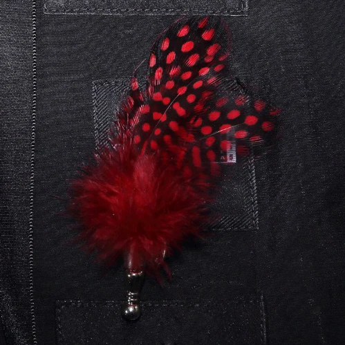 32 brooch GUSLESON, новинка, ручная работа, мужская кожаная и перьевая брошь для галстука-бабочки, предварительно завязанный Галстук-бабочка для свадебной вечеринки с подарочной коробкой - Цвет: 32 brooch