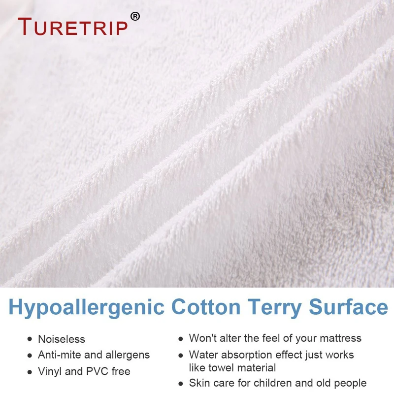 Turetrip 120X200CM Terry Waterproof Mattress Cover Bed Bugs Dust Mite Protector For Foam Pad Matress | Дом и сад
