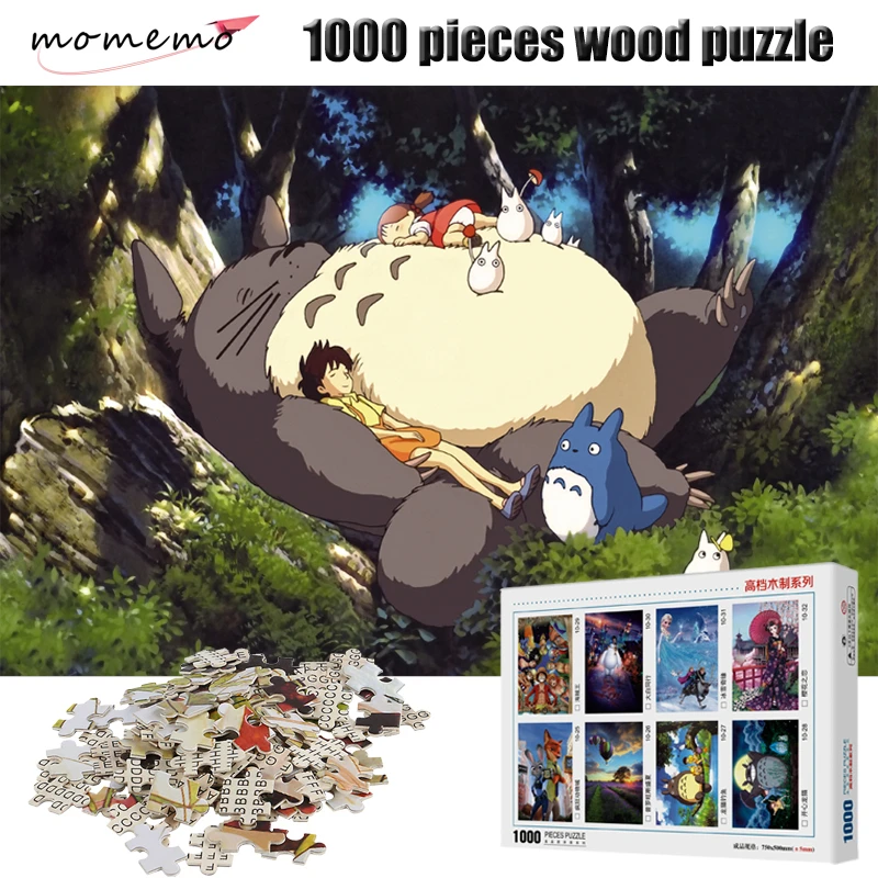 

MOMEMO My Neighbor Totoro Wooden Jigsaw Puzzle 1000 Pieces Adult Decompression Puzzle Definition Anime Wooden 1000 Pieces Puzzle