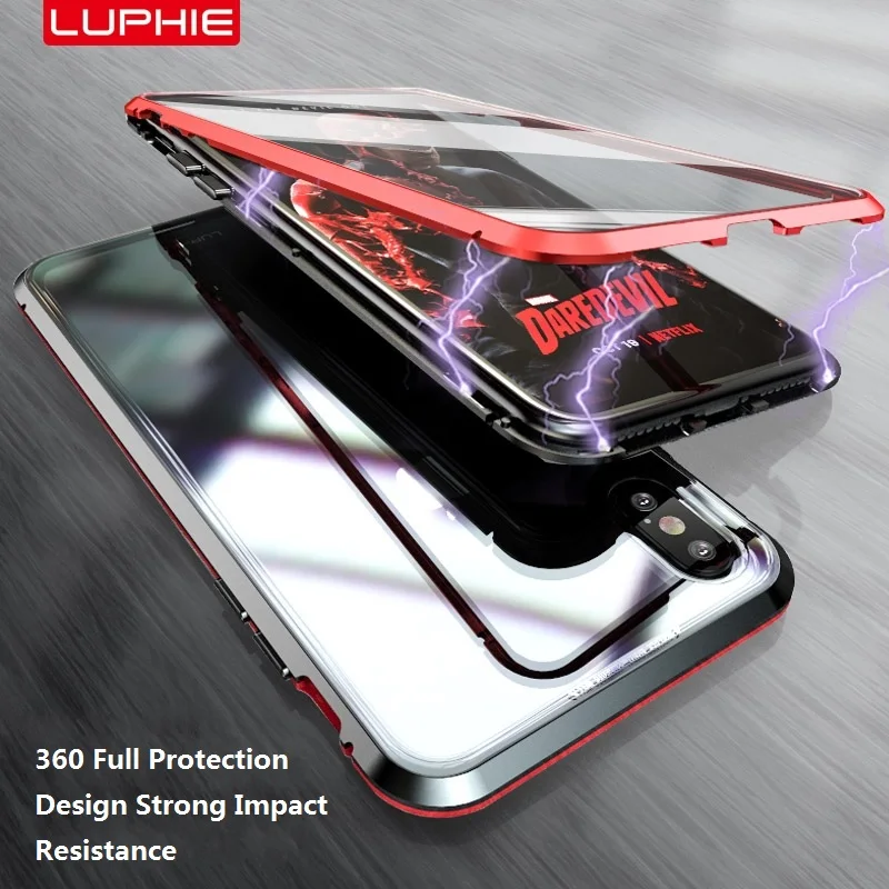 LUPHIE 360 полностью защищающий передний задний стеклянный чехол для телефона iPhone XS