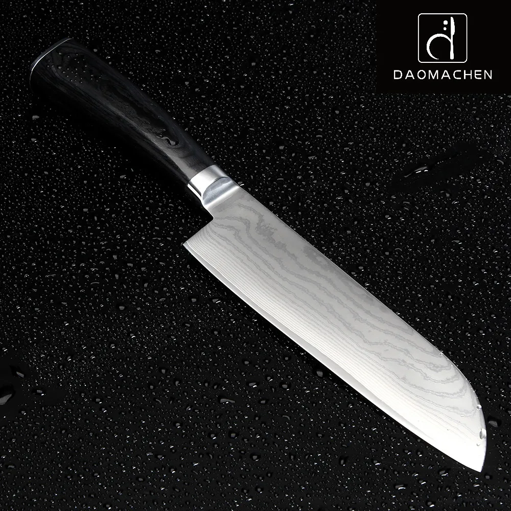 DAOMACHEN 2016 дамасский стальной кухонный нож 7 дюймов поварские ножи Модный японский