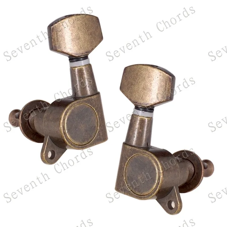 Набор 6 шт. Sealed-gear Guitar Tuning Pegs ключи тюнеры машинные головки для гитары-хромовый и черный и золотистый выбор