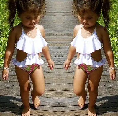 Детские купальники бикини для девочек цельные костюмы купальный костюм с