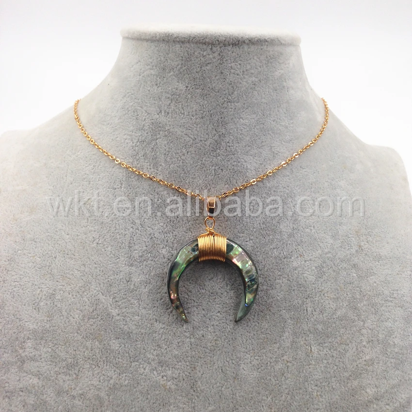 WT-N749 оптовая продажа натуральная оболочка Проволочная упаковка дизайн кулон