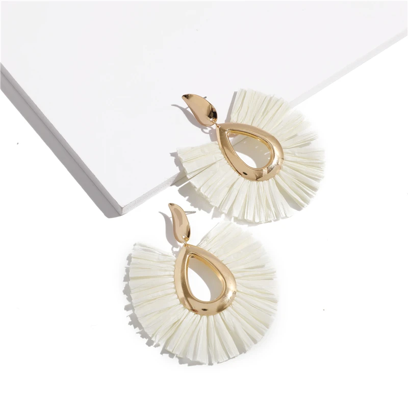 Женские массивные серьги ZOEBER богемные с бахромой большие золотые женские