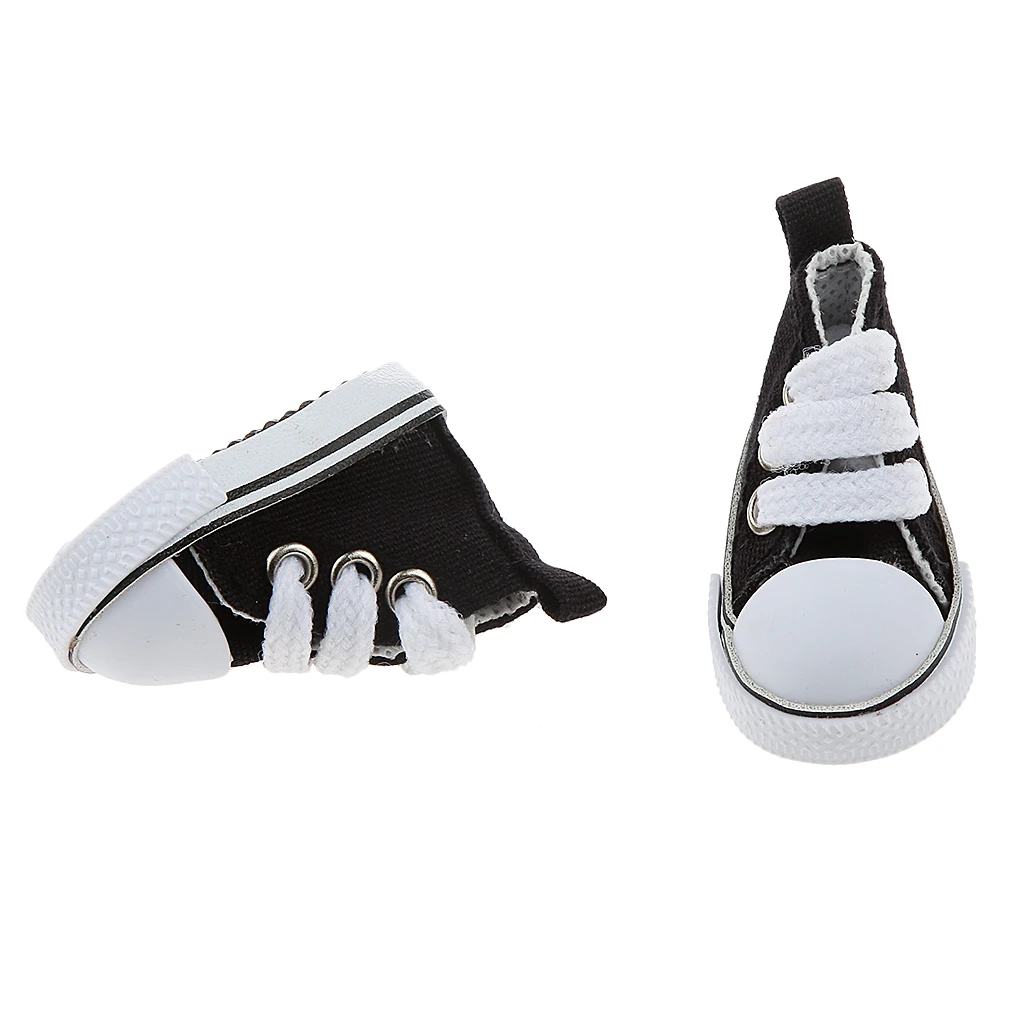 

1/6 Pair of Lace Up High Top Canvas Shoes Pair of lace up high top canvas shoes for BJD Dolls 1/6 Accessory Black