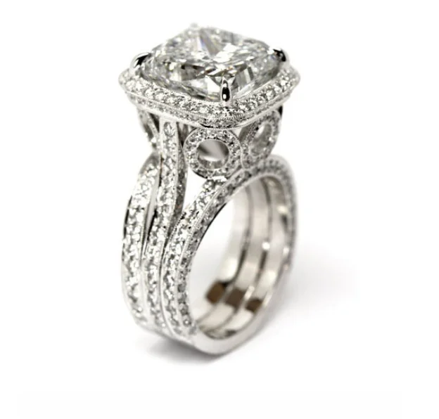 Женское кольцо обещания из серебра 925 пробы с фианитом