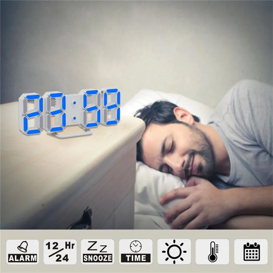 Современные настольные часы 1 шт. цифровые светодиодные ночные настенные