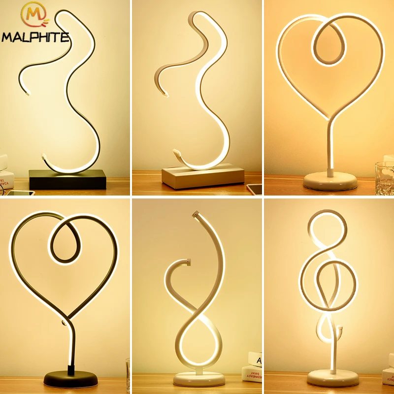 Трехцветная приглушаемая Светодиодная настольная лампа в виде музыкальной ноты