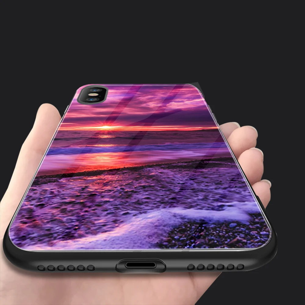 ciciber Animal Cat Floral for iphone X XR XS MAX 7 8 6 6S Plus Glass Cases Back Cover 11 Pro Max Case Funda Coque |