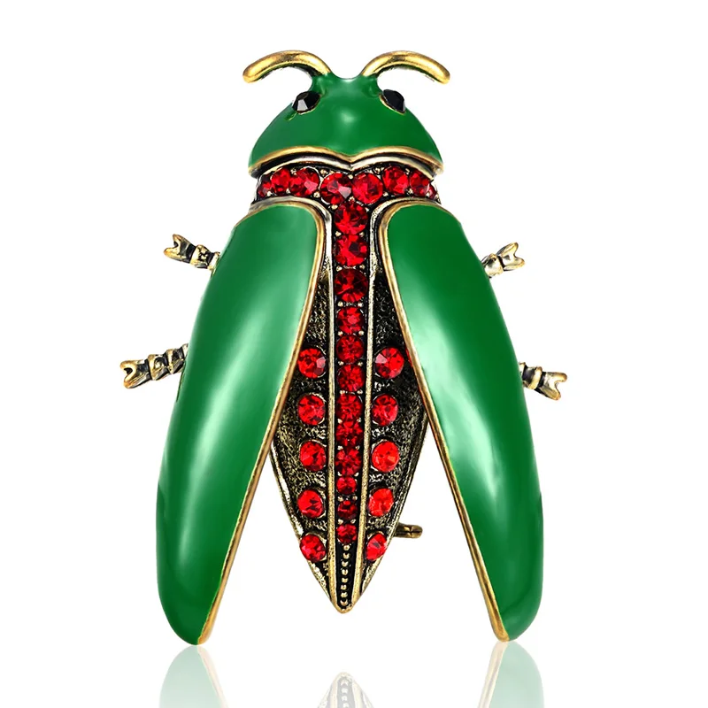 Zlxgirl 12pcs/lot Wholesale Cheap Price Green Insect Brooch For Men Jewelry Fashion Women Christmas Hijab Pins Bags Accessories | Украшения