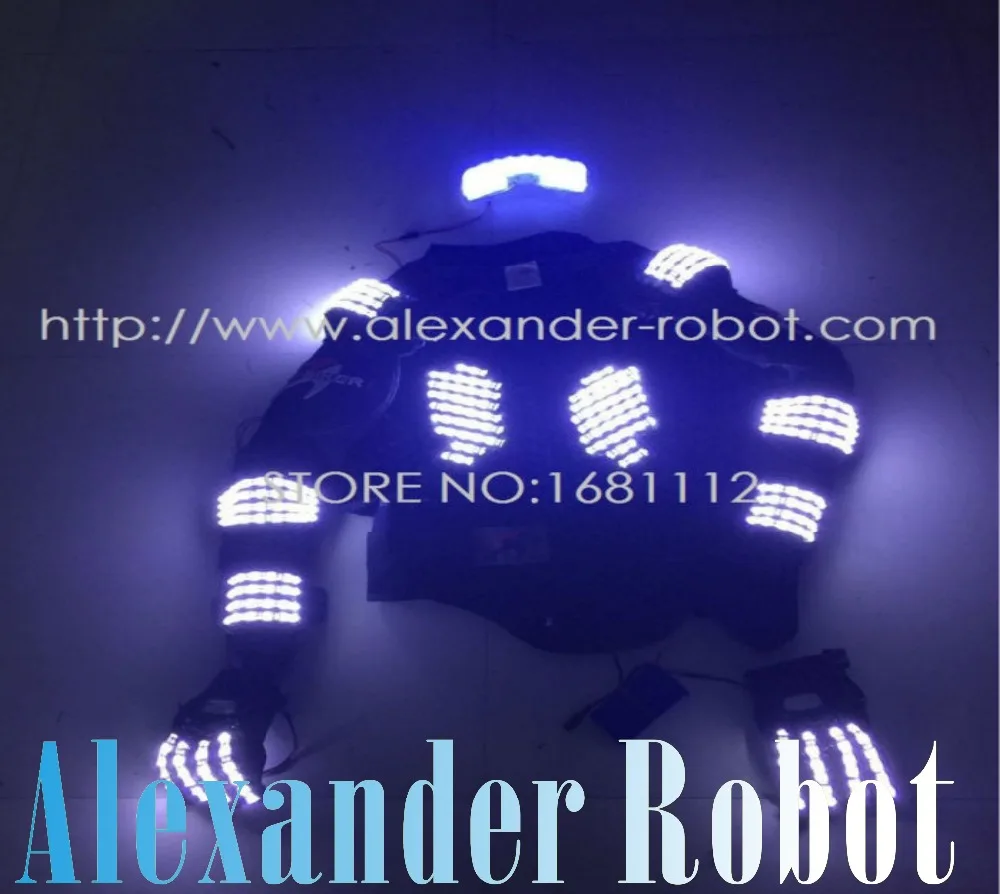 New arrived RGB color LED show armor Suits Robot Costume Luminous Clothing For Night Clubs Party KTV Supplies | Тематическая одежда