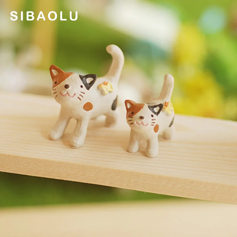 Японский Zakka маленькие Большие кошки Модель Животное миниатюрная фигурка