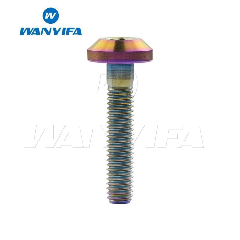 Rainbow M8X30 Ваньифа Винт С Титановым болтом M8x15 20 25 30 35 40 мм плоской верхней головкой зонта для велосипедного тормоза - Цвет: Rainbow M8X30