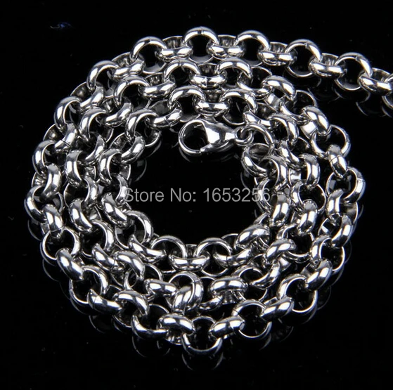 

Wholesale Lot of 5pcs 3mm/ 4mm/6mm Choose 18''-32'' Stainless steel Shiny Fashion Round Rolo Link-Chain Necklace Unisex