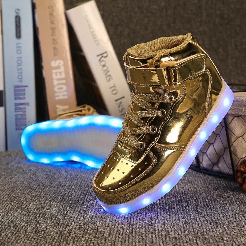 FS Золото дети света обувь детская Обувь со светодиодной подсветкой для мальчиков
