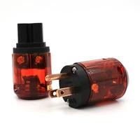 free shipping 5pairs p 046c 046 red copper us version power plug for audio power wire plug