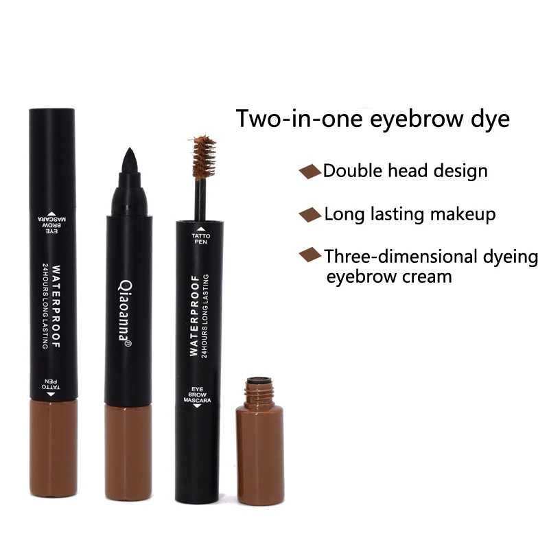 Double-Head Eyebrow Dyeing Cream Liquid Eyeliner Waterproof Pen Enhancers Eyes Makeup Cosmetics Dropshipping | Красота и здоровье