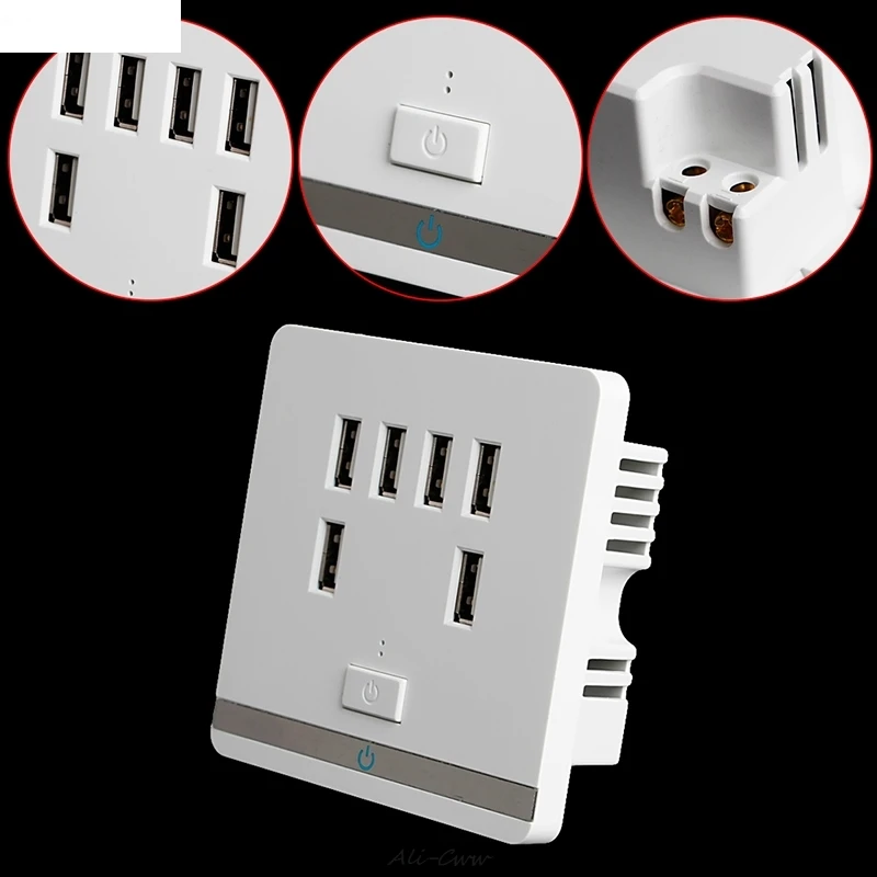 Настенная розетка с 6 USB-портами 3 4 А | Обустройство дома