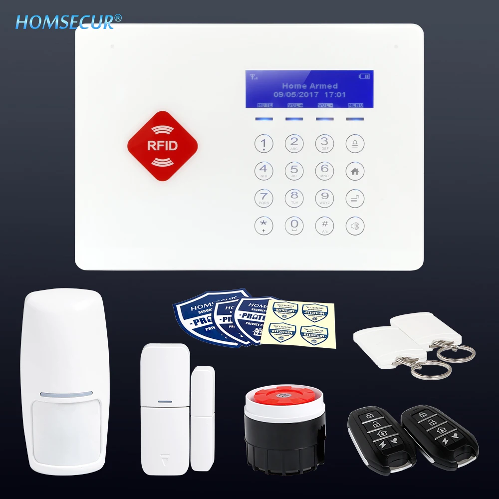 HOMSECUR App Контролируемая беспроводная GSM RFID домашняя сигнализация с IOS/Android