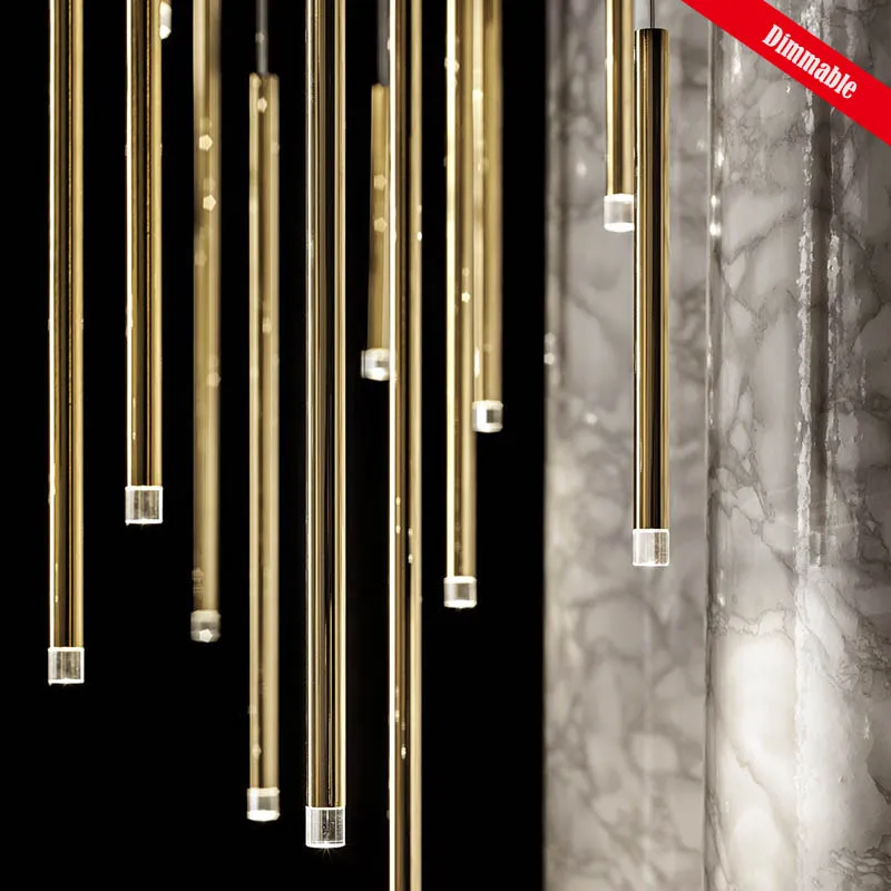 Подвесные светильники Светодиодный диммер Современные длинные цилиндр