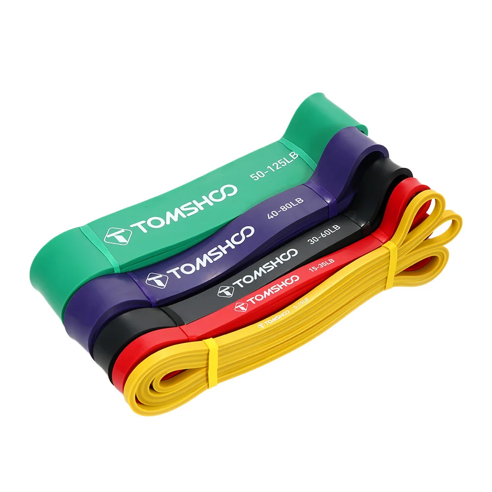 

TOMSHOO 5 PCS Resistance Band Set Gym Strength Training Rubber Loops Bands Fitness Equipment Resistance Exercise Stretch Bands