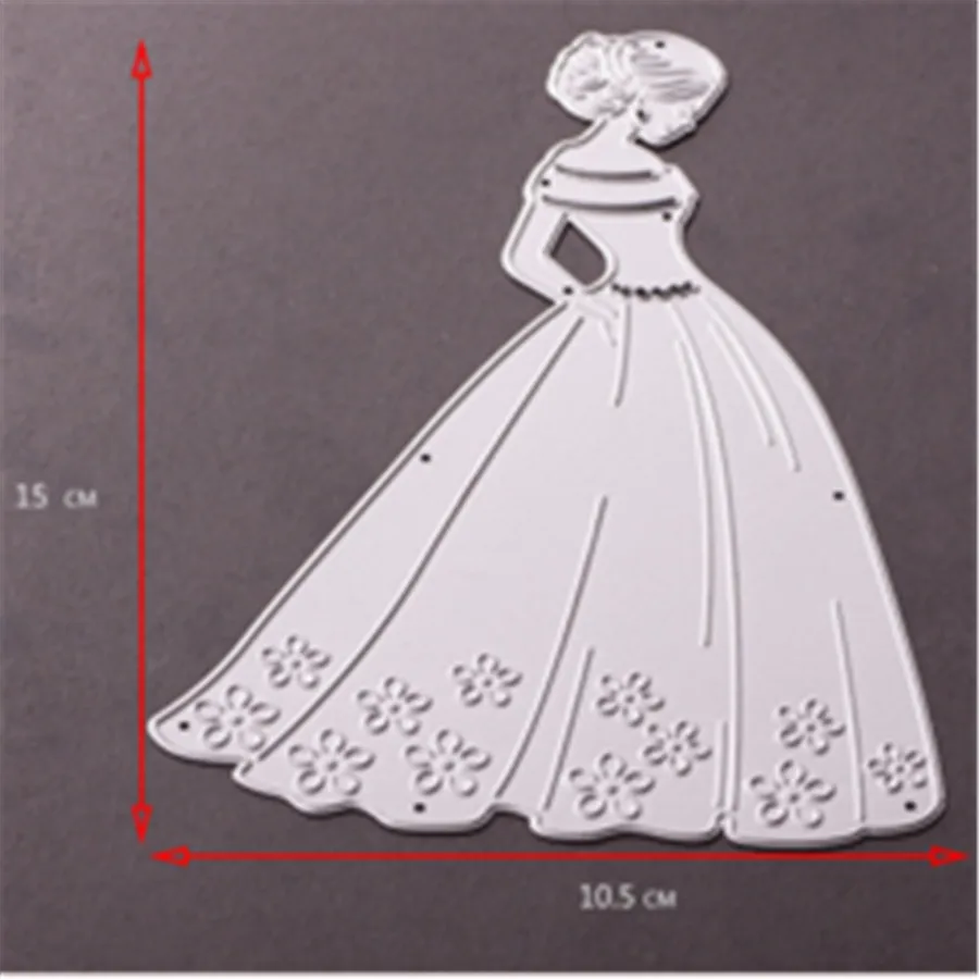 Длинное платье принцесса девушка металла резки штампы для трафареты