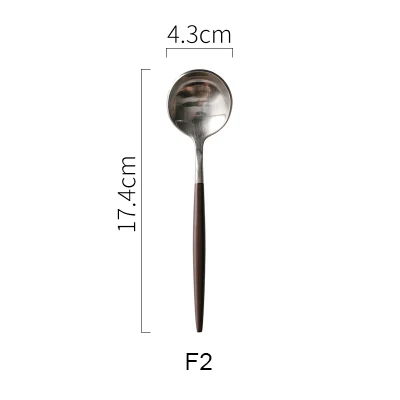silver dessert spoon Два стиля Золотой набор посуды 304 нержавеющая сталь Западный столовый набор для кухни столовая посуда набор посуды Akuhome - Цвет: silver dessert spoon