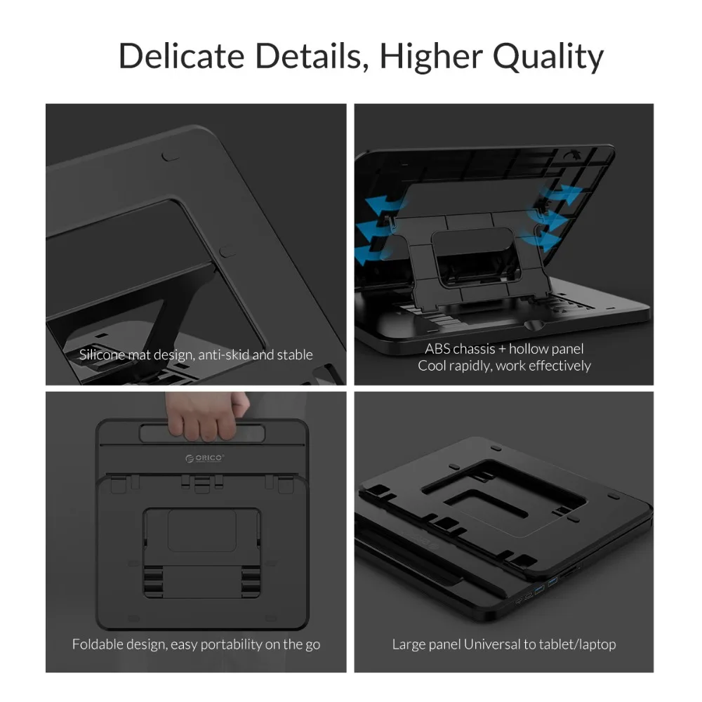 ORICO держатель для ноутбука USB-C-HDMI PD USB 3,0 концентратор SD/TF порты 7 углов Регулируемый Противоскользящий силиконовый полый теплоотвод