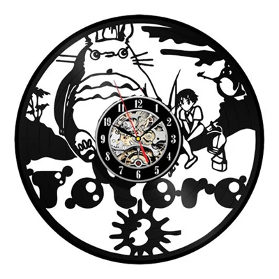 3 Студийные настенные часы Ghibli Totoro с мультипликационным принтом «Мой сосед Тоторо», виниловые часы-пластинка, настенные домашние декоративные часы, рождественский подарок для детей - Цвет: 3