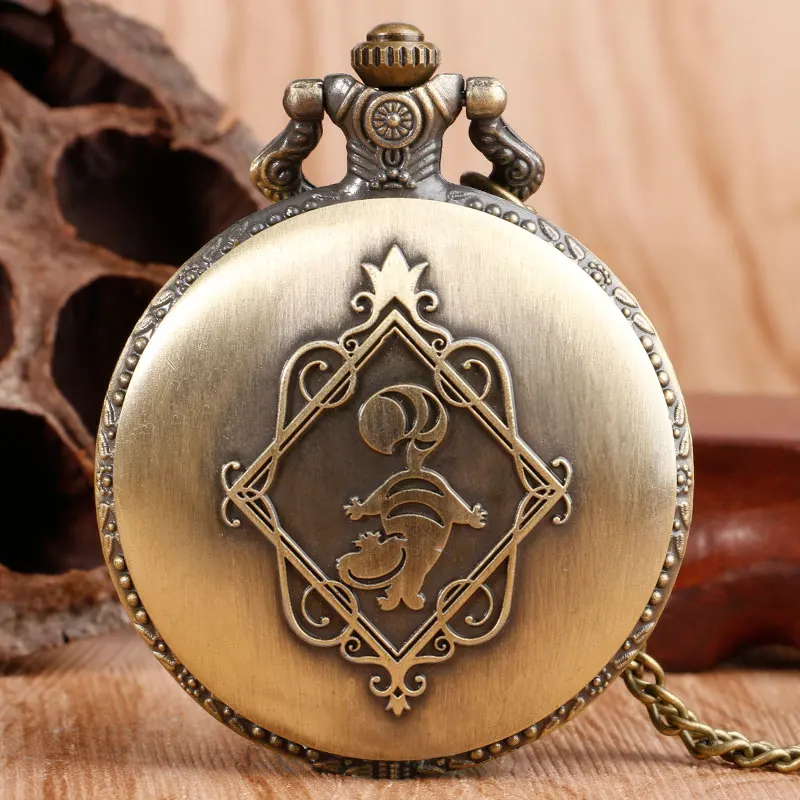 New Arrival Retro  Theme Bronze Quartz Pocket Watches Vintage Fob Watches Christmas Birthday Gift