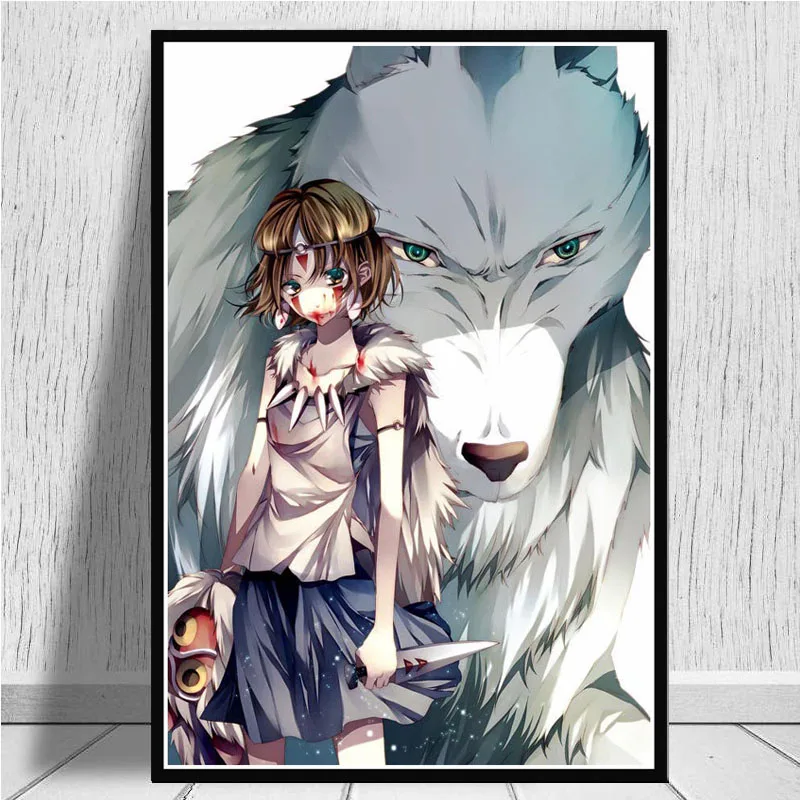 Постеры и принты Принцесса Мононоке студия Ghibli дань аниме плакат стены искусства картина холст живопись для комнаты домашний декор