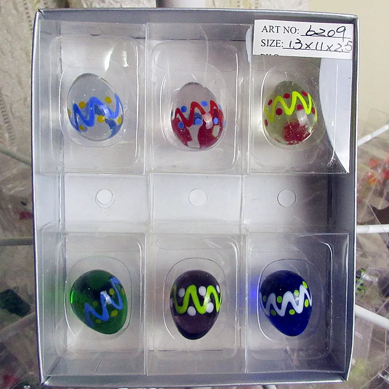 

6 шт. оптовая продажа на заказ муранское стекло в форме яйца статуя ручной работы стеклянные изделия лампворк стеклянные Пасхальные декорат...