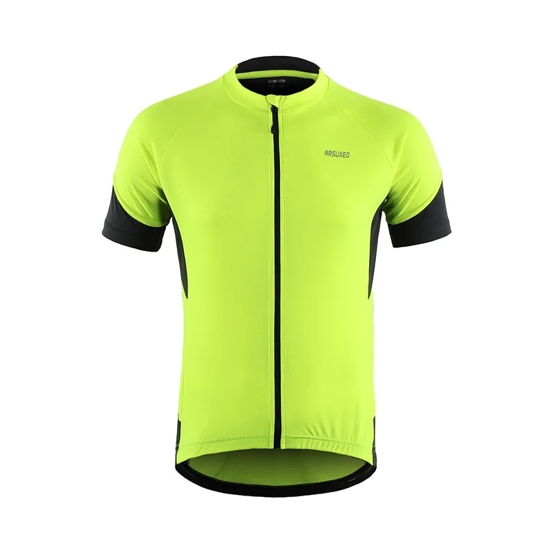 green ARSUXEO Мужская велосипедная майка Pro team горные майки MTB горный велосипед рубашки одежда для велосипеда быстросохнущая 650 - Цвет: green