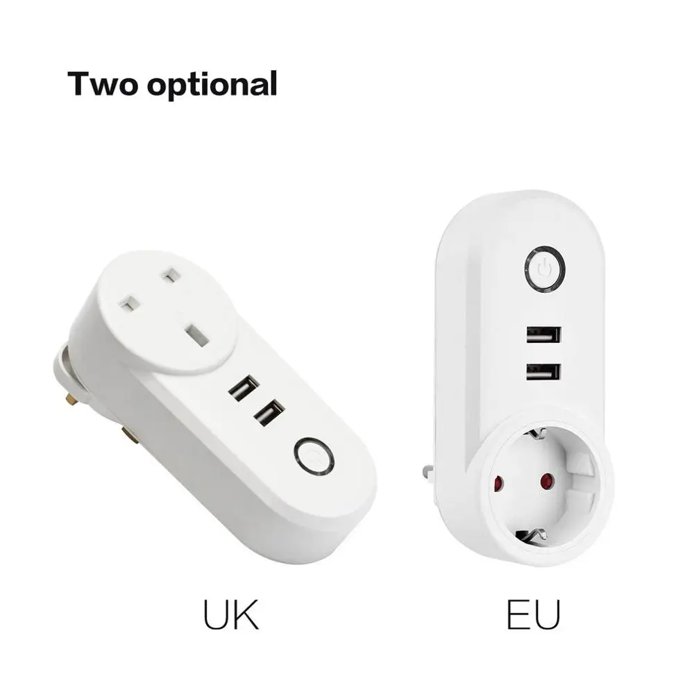 WiFi Smart Plug With Dual USB Ports Timing Socket Voice Control Wireless Time Switch For Amazon Alexa Echo Dot Google Home | Обустройство