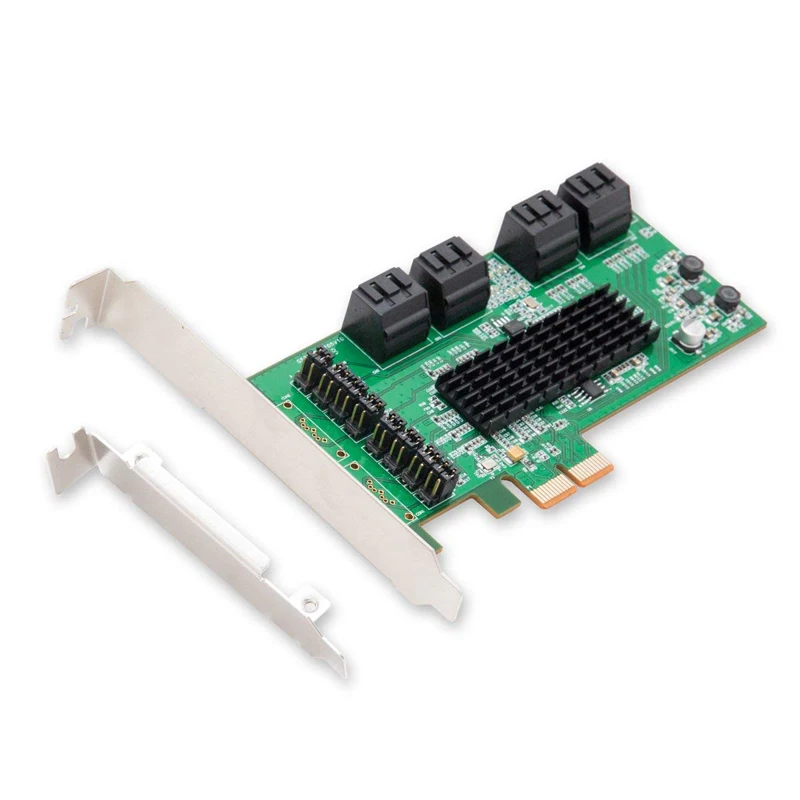 Плата контроллера Pcie SATA III 6 Гбит/с 8 портов PCIe 2 0x2 с низкопрофильным Brac PCI express на