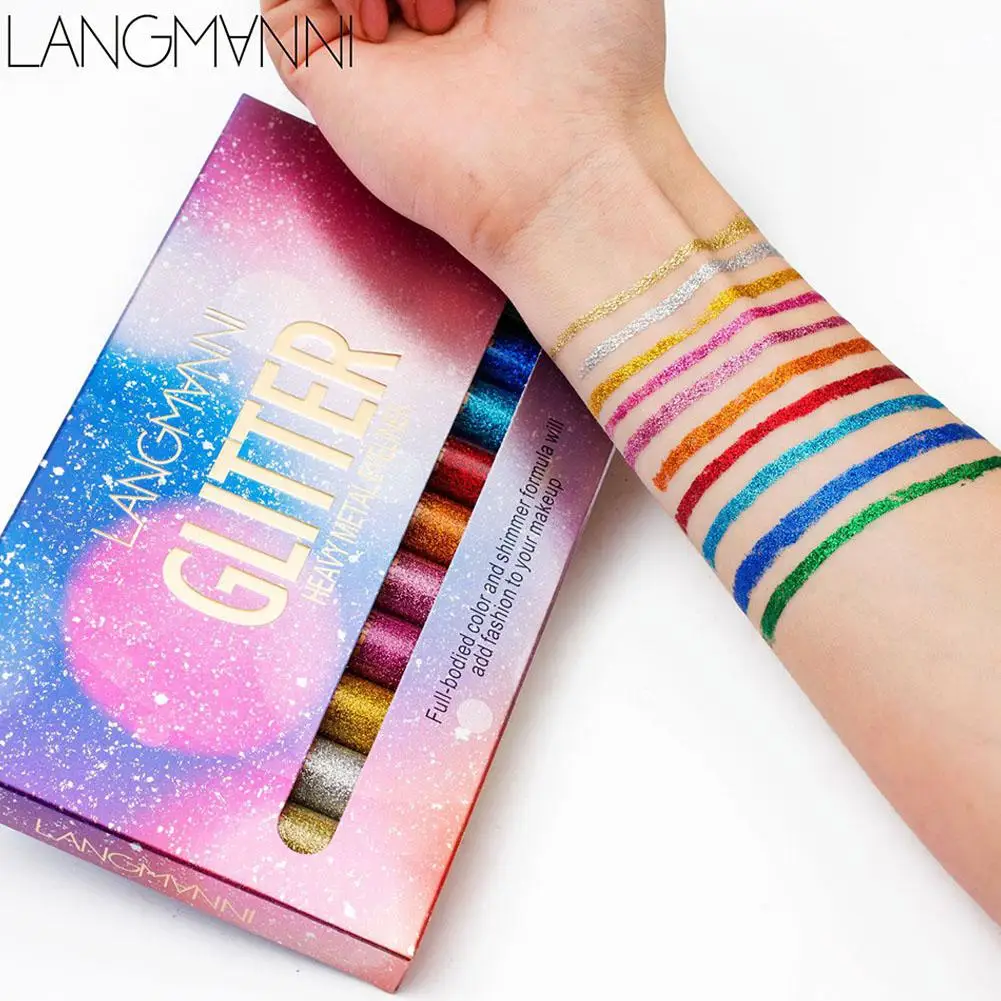 HobbyLane 10 Colors Glitter Eyeliner Pen Makeup Liquid Eyeshadow Highlighter Beauty Make Up Long Lasting Eye Liner Pencil |