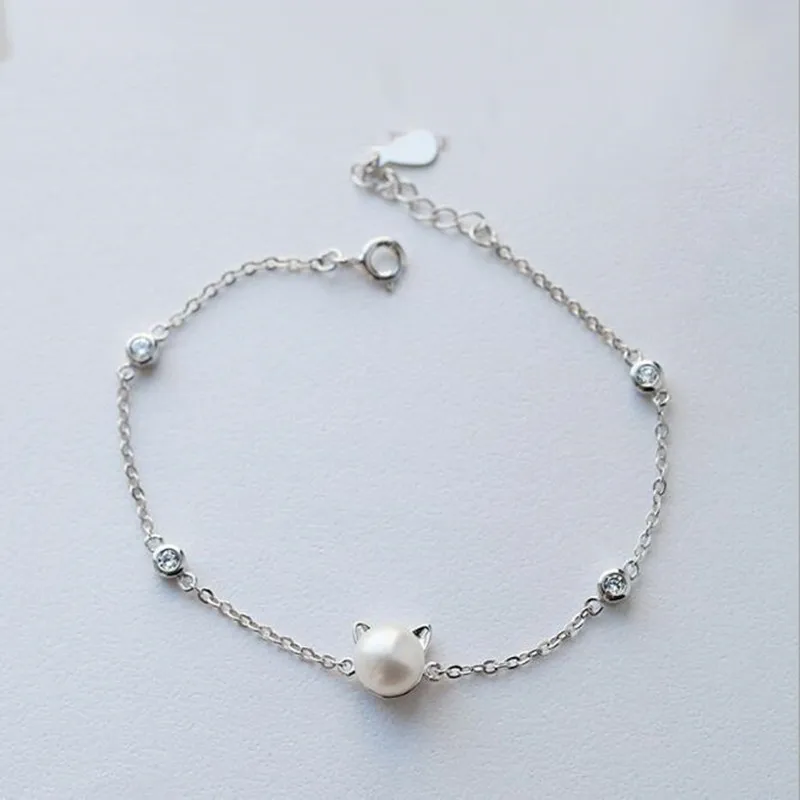 

Hot Sale High-quality Creative Silver Plated Jewelry Cute Cat Sweet Accessories Female Bracelets SL098