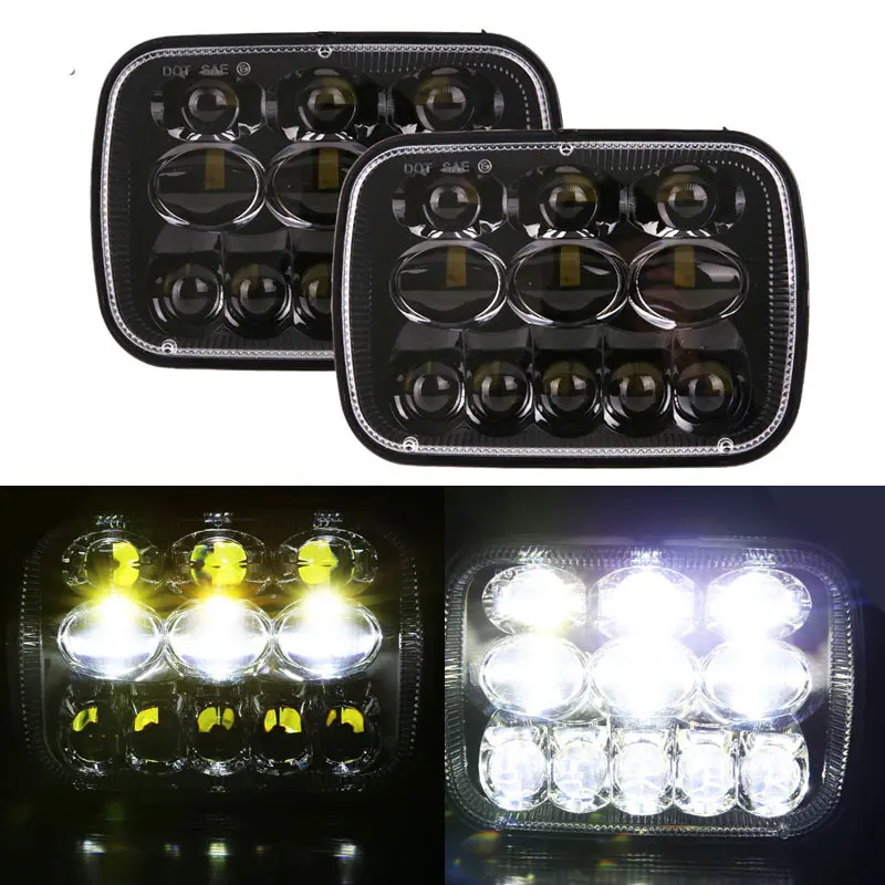 Черный H4 штекер 5x7 дюймов LED 12 в 24 В внедорожные фары 6x7 светодиодные для