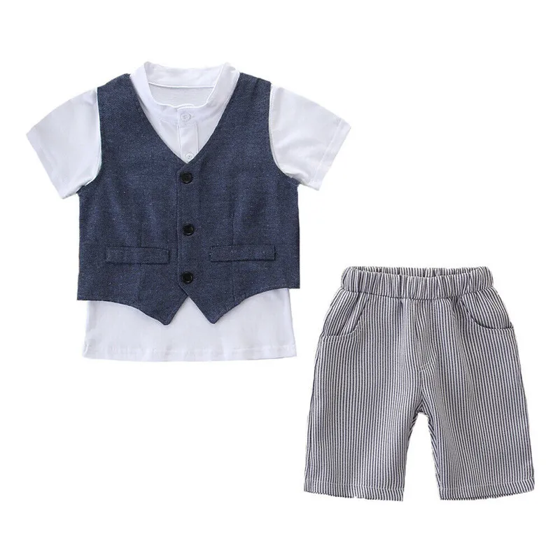 Одежда для маленьких мальчиков костюм летняя одежда джентльменов нарядная