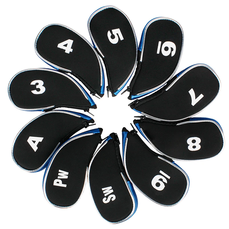 Клюшка клюшка с молнией 10 шт./компл. MT/YB03 черная/белая|iron head cover|golf iron covershead cover |