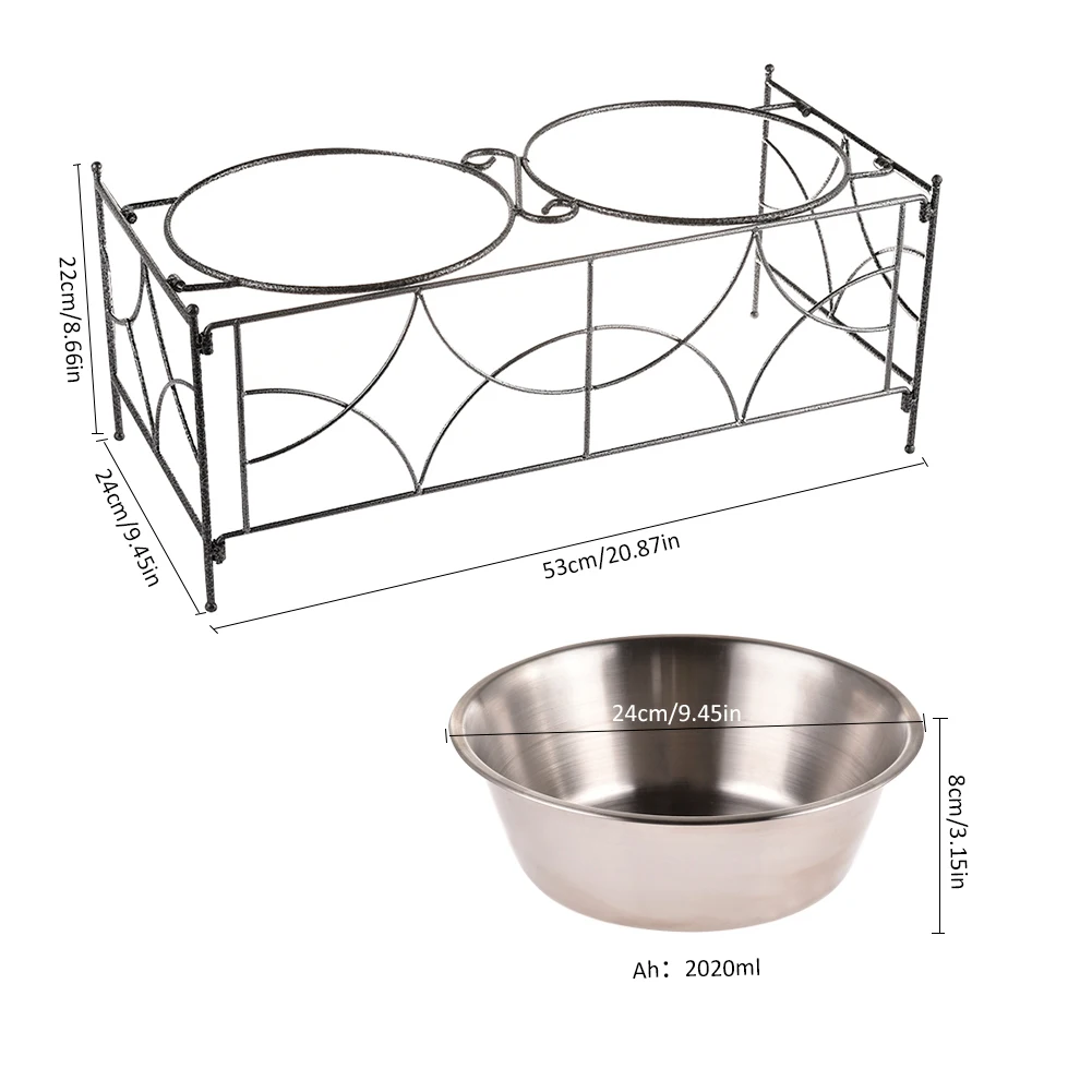 High quality Foldable Stainless Steel Double Bowls Travel Pet Dry Food Cat Bowl Outdoor Drinking Water Dog Dish Feeder Goods | Дом и сад