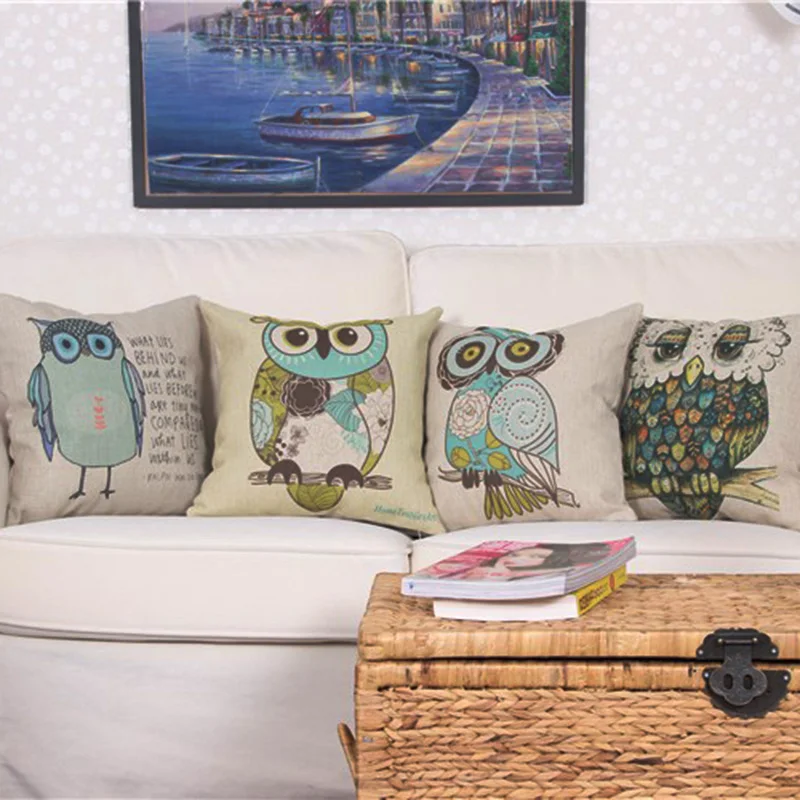 Оптовый заказ дешевые цены хлопка белье тканые главная декоративные узоры сова