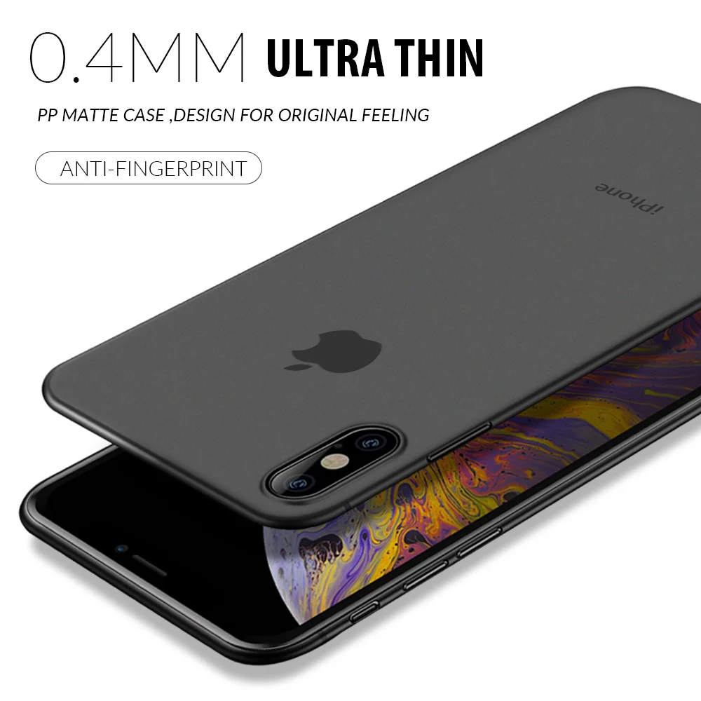 0,4 мм ультра тонкий чехол для телефона iPhone X XS 11 Pro Max чехол тонкий матовый 360 Полный PC чехол для iPhone 11 Pro XR X S 6 7 8 чехлы
