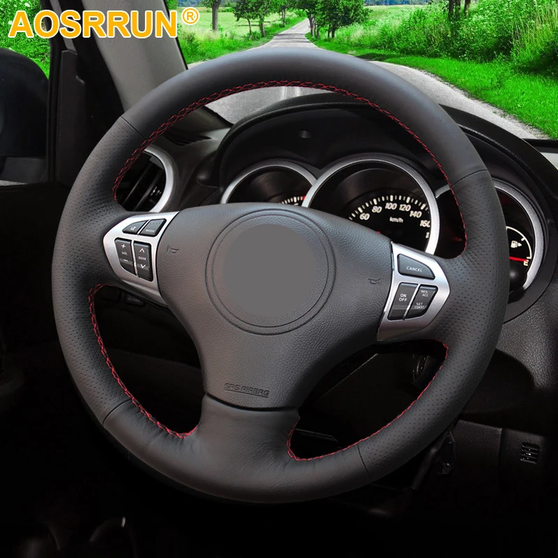 AOSRRUN черный искусственная кожа Чехол рулевого колеса автомобиля для Suzuki Grand Vitara 2007-2013